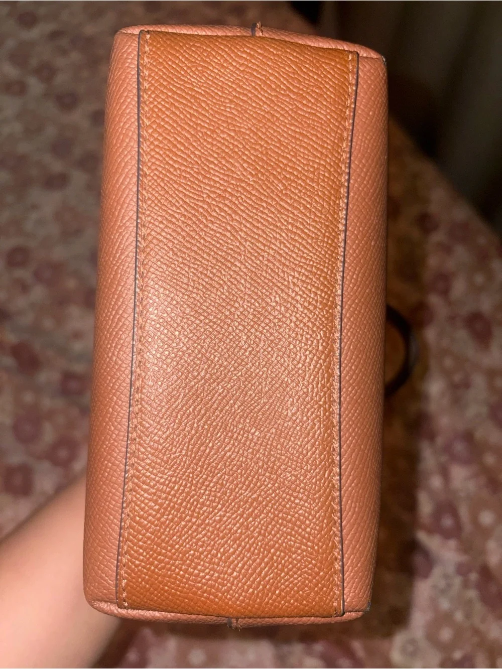 Coach Brown Pebbled Leather Zip Satchel mini  with Gold Hardware